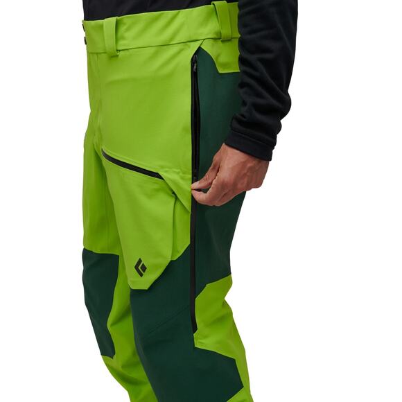 Black Diamond Recon Stretch Pro Bib Bibs Ski Snow Mens M Lime Forest Green $525 - Picture 6 of 6